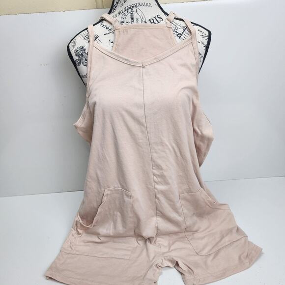 Women's Beach Sleeveless Casual Loose Short Jumpsuits Overalls w/ Pockets Size M - Picture 2 of 7